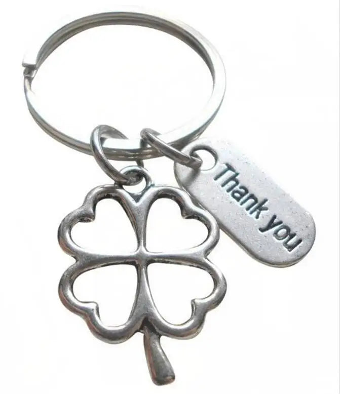 Clover thank you Teacher's Day gift creative pendant keychain Lovers Key Ring Friendship Friends Keychain Keyring Jewelry