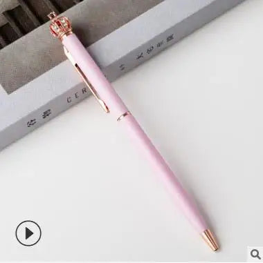 Crown Metal Ballpoint Pen Promotional Gifts Crystal Pen Luxury Customized Logo Ballpoint Pen Wedding Birthday Gift Engraved Name
