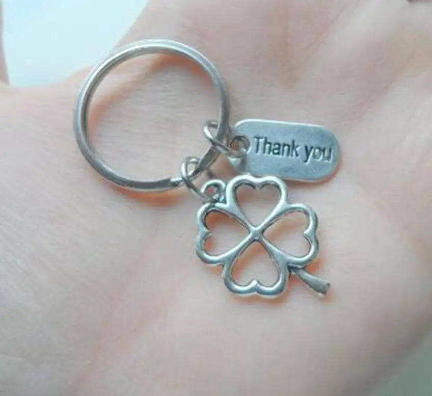 Clover thank you Teacher's Day gift creative pendant keychain Lovers Key Ring Friendship Friends Keychain Keyring Jewelry