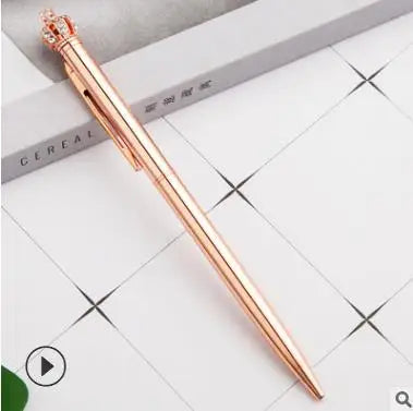 Crown Metal Ballpoint Pen Promotional Gifts Crystal Pen Luxury Customized Logo Ballpoint Pen Wedding Birthday Gift Engraved Name