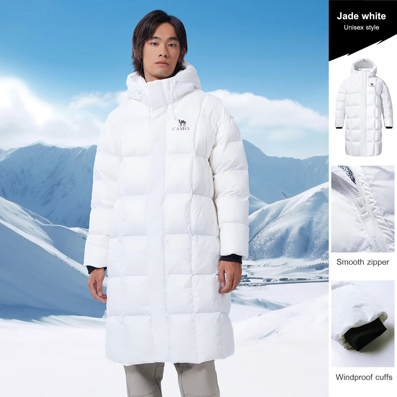 GOLDEN CAMEL Outdoor Long Down Jackets Men Women 3A Antibacterial Water-repellent Windproof Graphene Coats for Men 2024 Winter