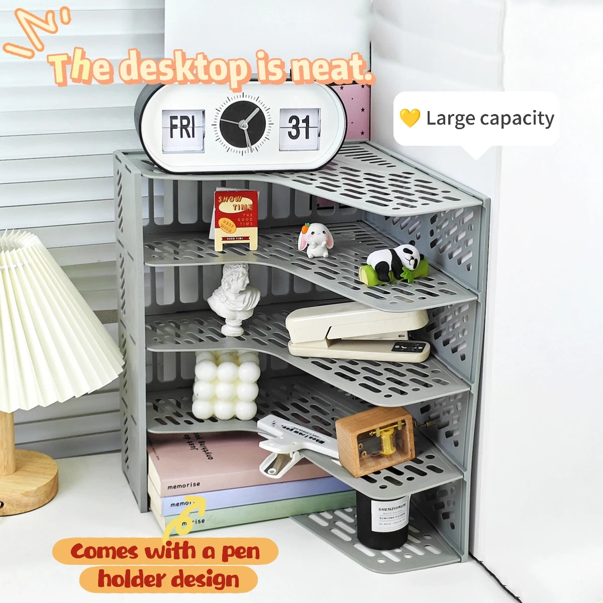 Bookshelf Desktop Book Stand Desk Storage Rack Desktop Book Stand Book Storage Handy Gadget Desk Storage Rack