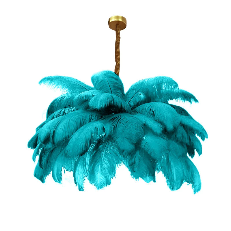 Ostrich Feather Modern Nordic  Pendant Lights LED Hanging Lamps for Living Dining Room Girl's Bedroom Home Decoration Chandelier