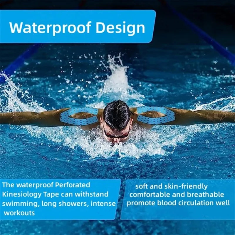 5cm Perforated Kinesiology Elastic Adhesive Tape Cotton Muscle Protection Athletes Breathable Gym Sports Glue Knee Protector