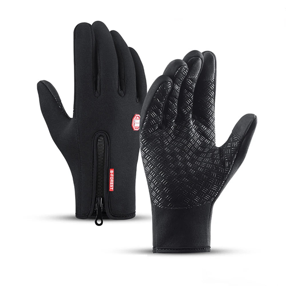 Winter Warm Men's Gloves Touchscreen Sport Women Outdoor Fishing Splash-proof Skiing Cycling Snowboard Nonslip Zipper Gloves