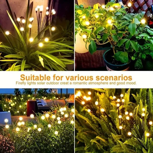 Solar LED Light Garden Fireworks Warm Light Outdoor LED Waterproof Firefly Lawn Light Garden Path Decoration