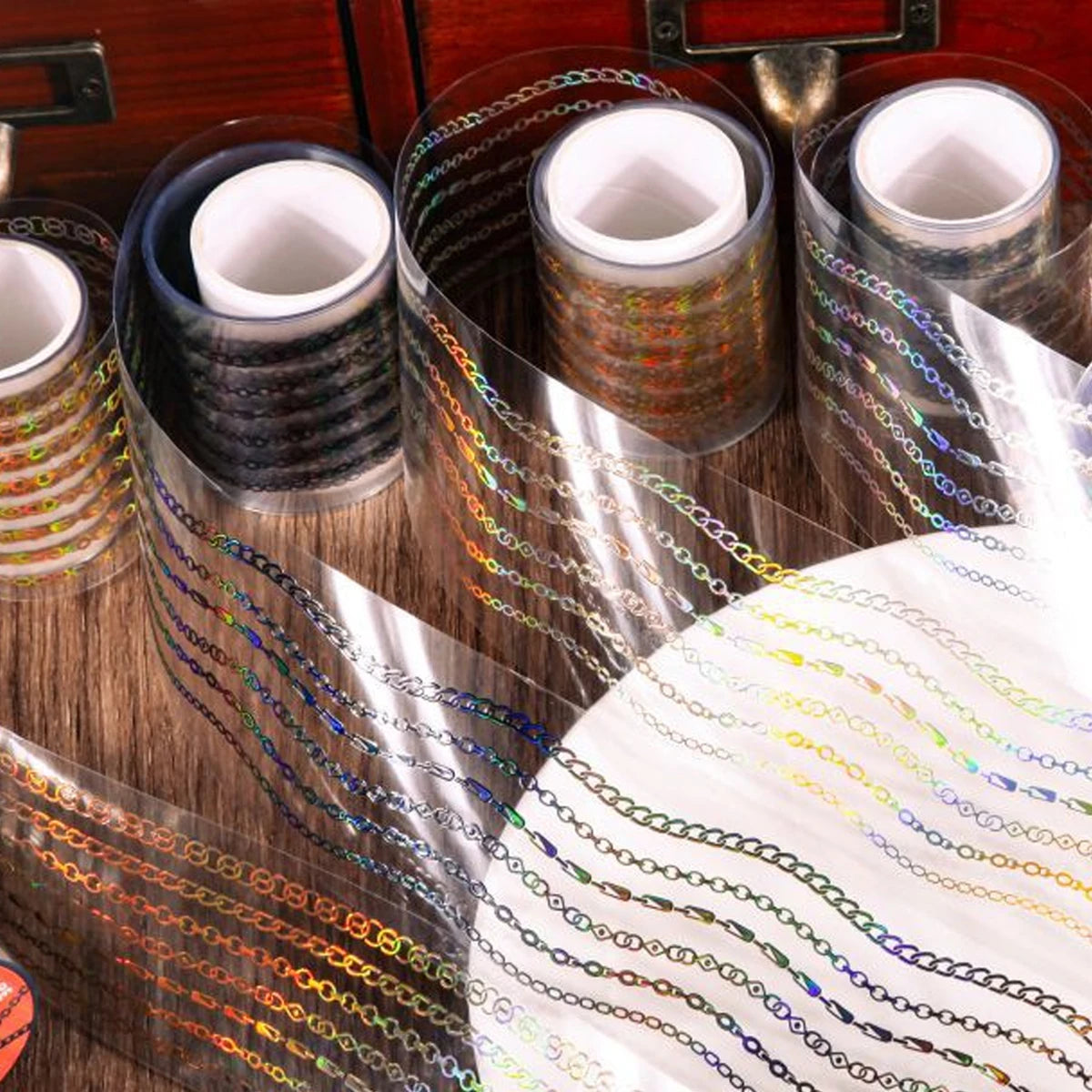 1Roll Decorative Adhesive tapes magic shadow and chain trail masking tapes Junk Journal Scrapbooking stikcers DIY