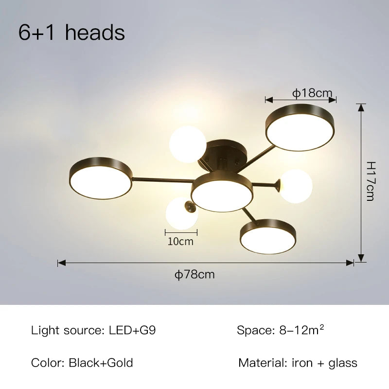 Postmodern ceiling light Creative Snowflake glass ball ceiling lamp For Bedroom Lighting children's living room luxury lighting