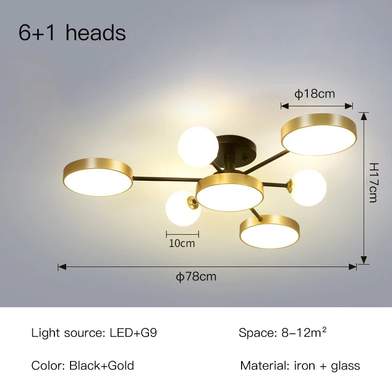 Postmodern ceiling light Creative Snowflake glass ball ceiling lamp For Bedroom Lighting children's living room luxury lighting