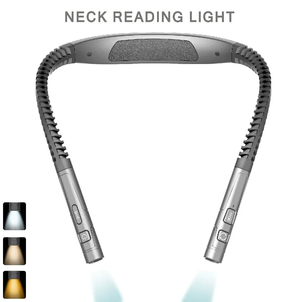 LED Neck Hanging Lamp Reading Light Rechargeable Read Night Lamp Portable Adjustable Hand Free Book Light Reading Neck Book Lamp
