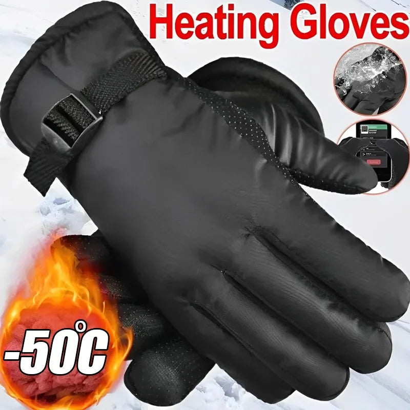Thicken Winter Cycling Gloves Men Outdoor Waterproof Skiing Riding Motorcycle Warm Mitten Non-slip Glove Thermal Sport Mittens