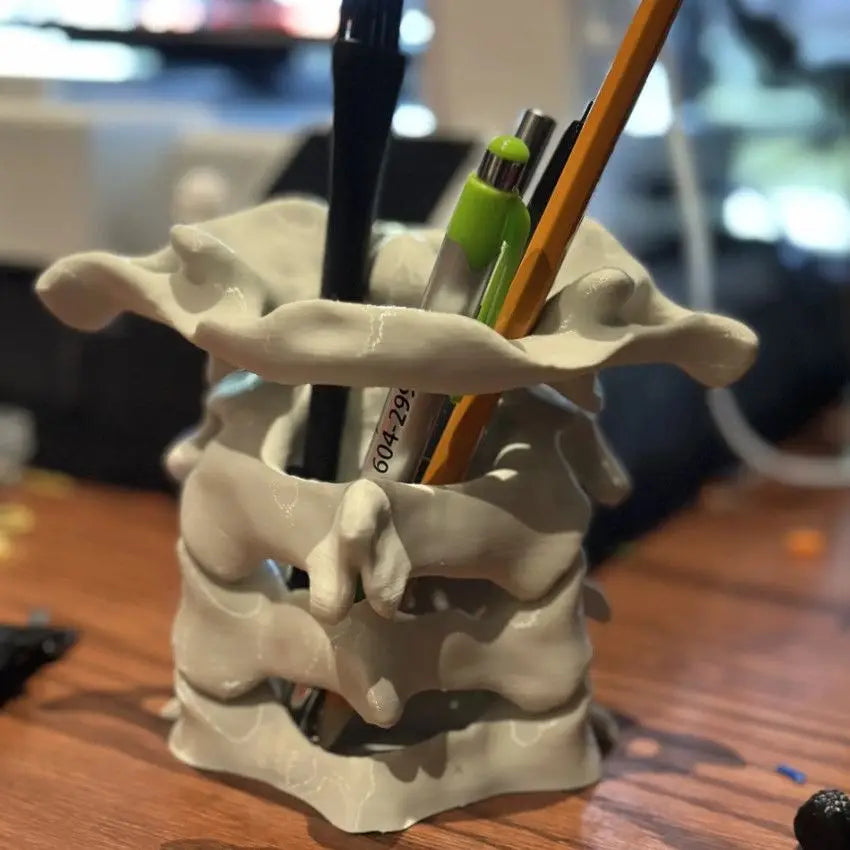 Simulation Spine Pen Holder Brush Holder Spine Pencil Holder Medical Student Gift 3D Vase Storage Box Office Desktop Organiser
