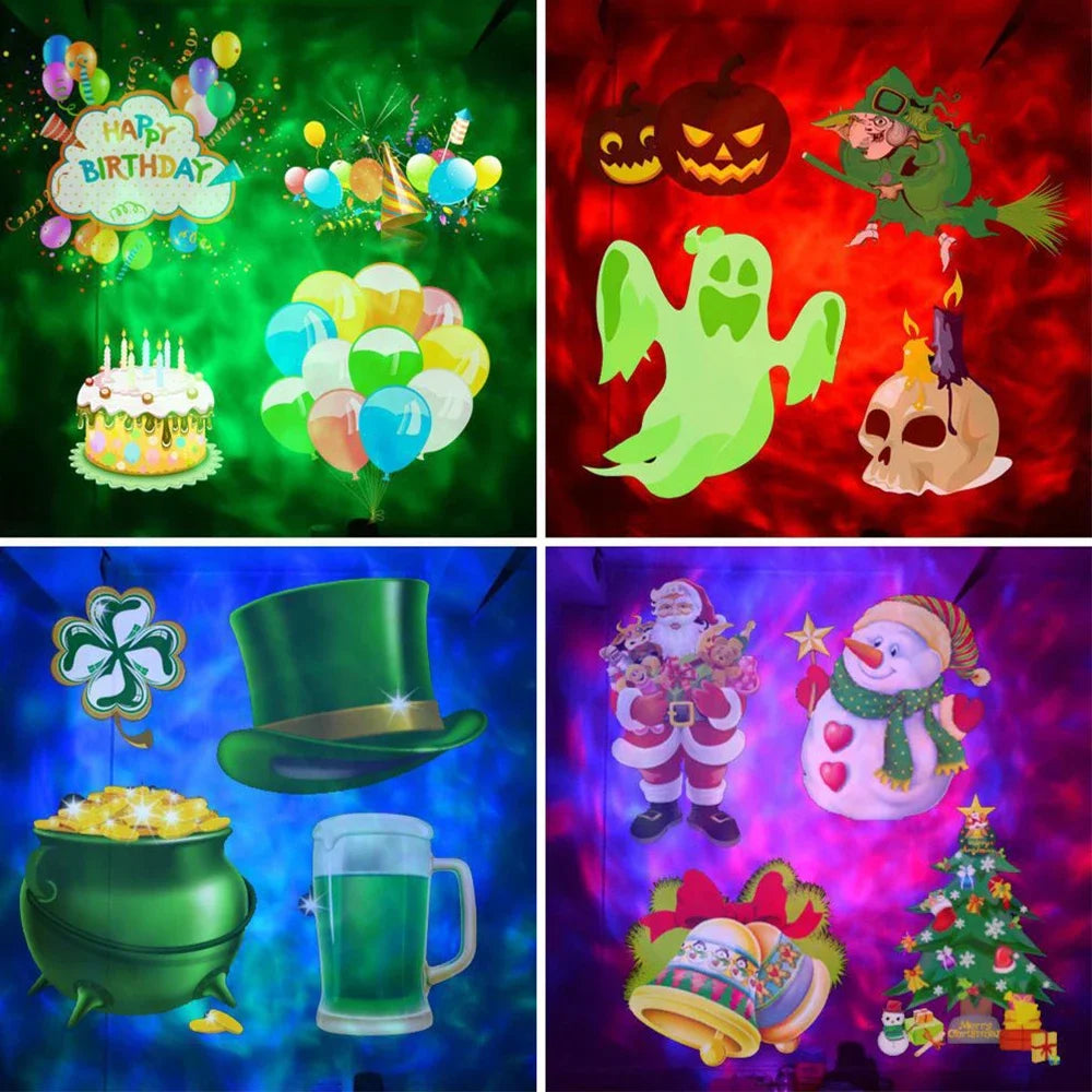 Waterproof Laser Projection Lamp party light 12 Change Card Stage lighting Holiday Outdoor projector christmas stage lighting