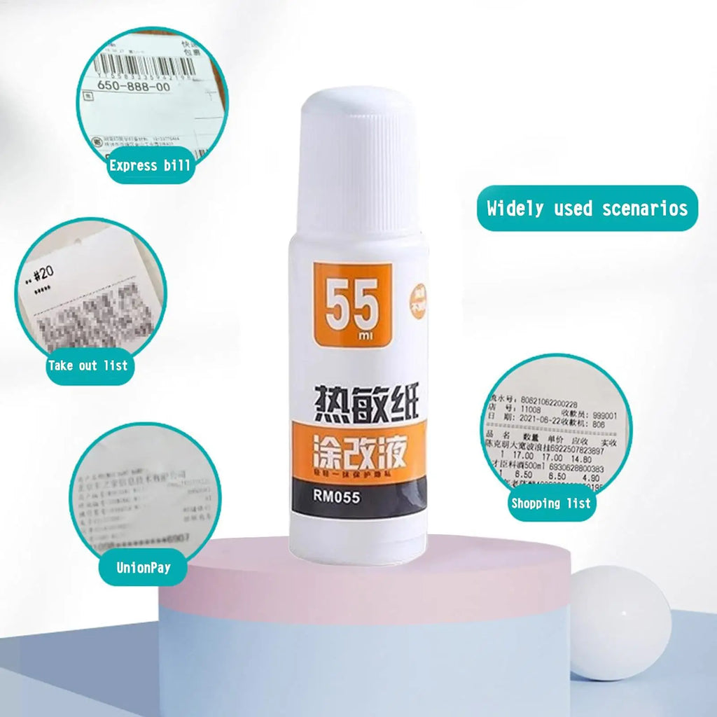 Thermal Paper Correction Fluid Fast-Drying 30ml/55ml Privacy Protection for Parcel Box ID Information Anti Peep Identity Guard