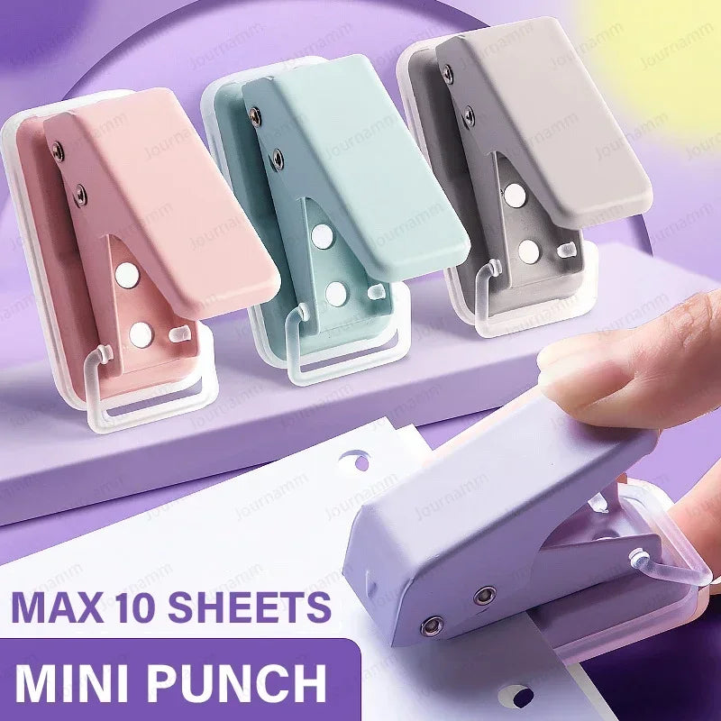 Single Ring Mini Hole Punch 1 Hole Cute Paper Punch Portable Round Hole Puncher Kawaii Office School Binding Supplies Stationery