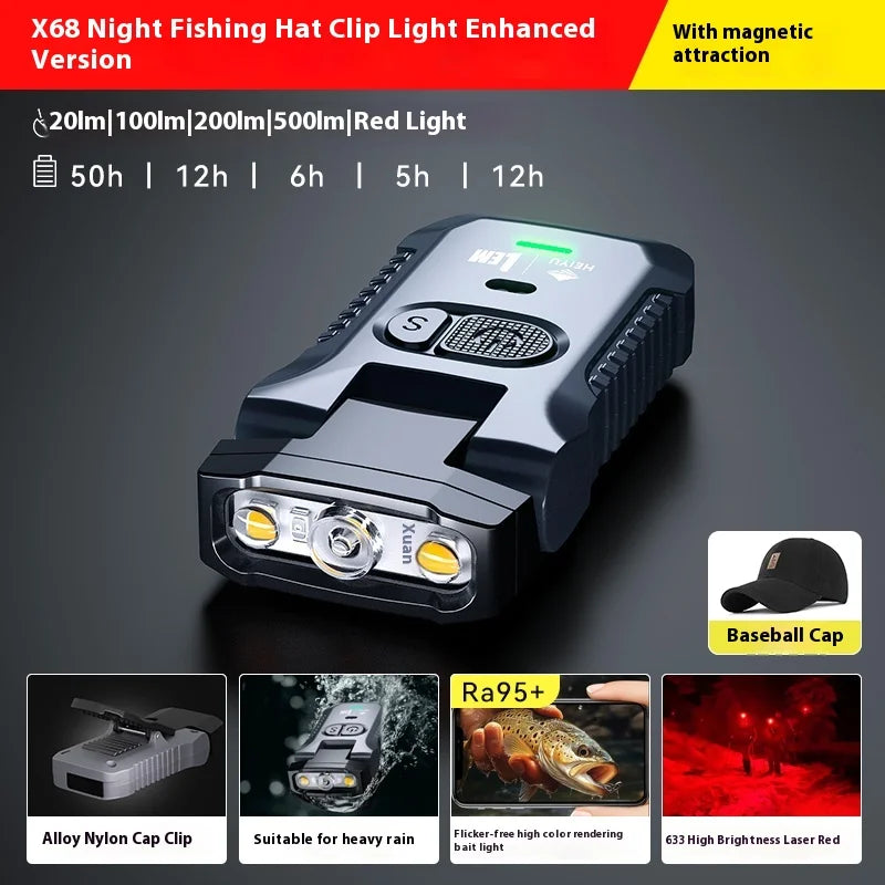 Fishing  Ultra Bright Long-Lasting Battery New 2025 Special Design Cap Clip Light For Night Fishing Sports Entertainment