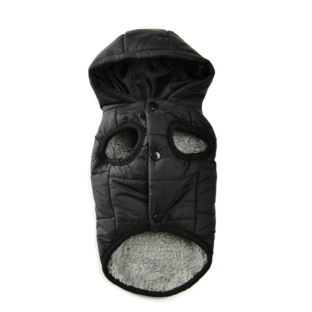 Warm Fleece Dog Coat Hoodie For Small Medium Dogs Winter Puppy Clothes Jacket With D-ring Thick Cozy Pug Dachshund Parka Costume