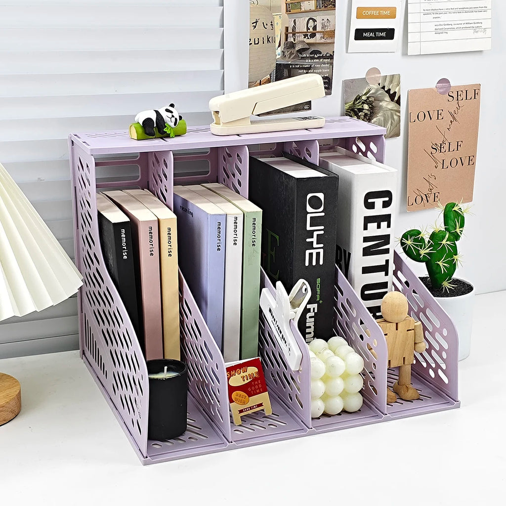 Bookshelf Desktop Book Stand Desk Storage Rack Desktop Book Stand Book Storage Handy Gadget Desk Storage Rack