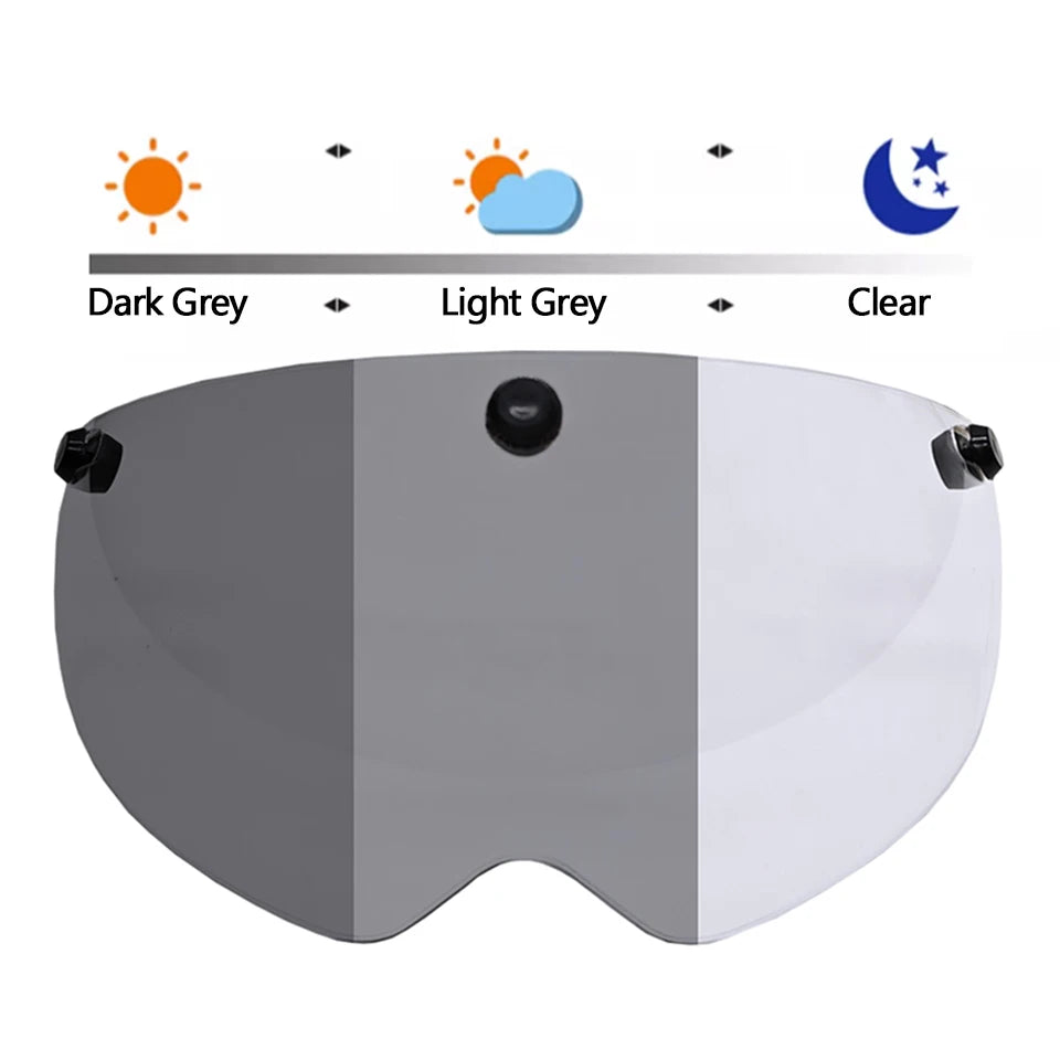 LOCLE Magnetic Photochromic Goggles Bicycle Cycling Helmet Lenses or Visor (Only for LOCLE magnetic helmet)