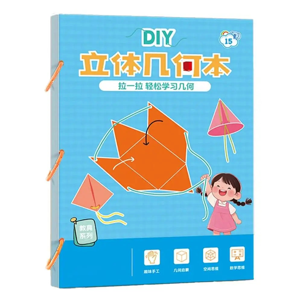 3D Geometry Quiet Book For Kids Montessori Educational Tracing Workbook Spatial Thinking Training DIY Math Learning Book