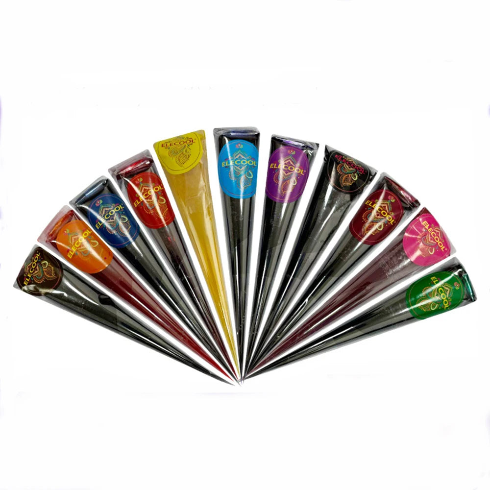 Temporary Tattoo Multicolor Body Paint Henna Cones Easy To Clean Art Cream For Body Art Diy Paint Costume Event