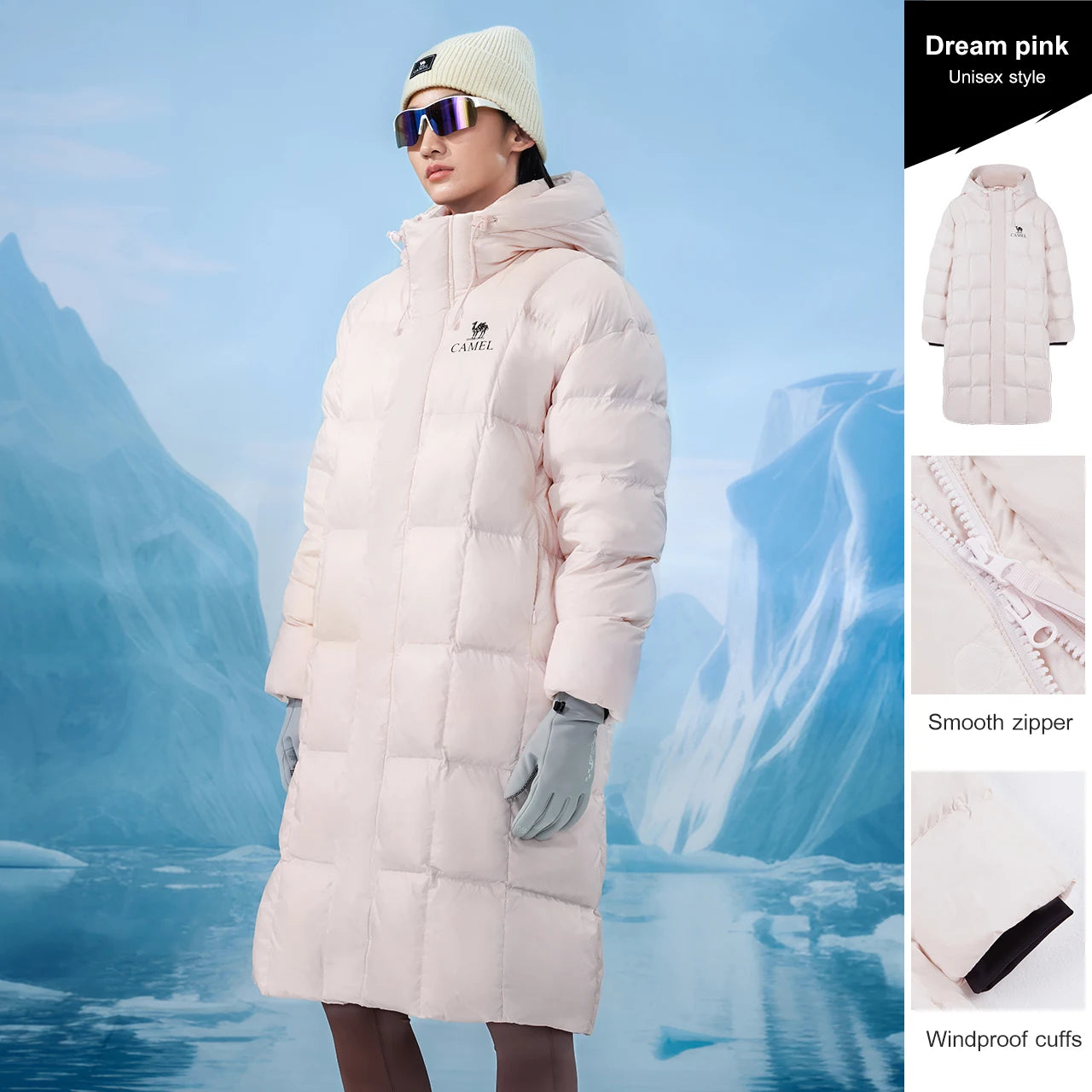 GOLDEN CAMEL Outdoor Long Down Jackets Men Women 3A Antibacterial Water-repellent Windproof Graphene Coats for Men 2024 Winter