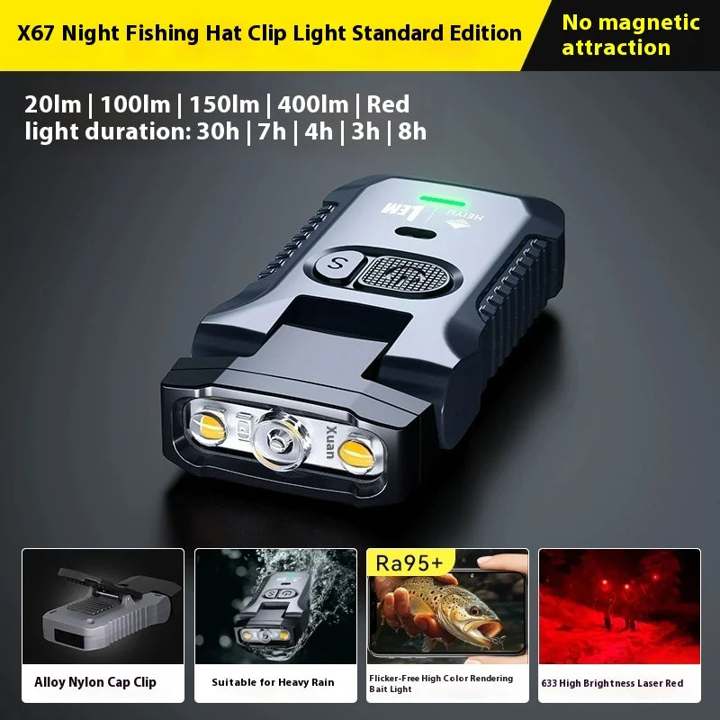 Fishing  Ultra Bright Long-Lasting Battery New 2025 Special Design Cap Clip Light For Night Fishing Sports Entertainment