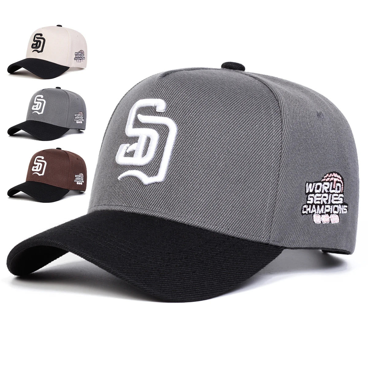Unisex SD Letter Embroidery Baseball Caps Adjustable Casual Hats Spring and Autumn Outdoor Sunscreen Hat