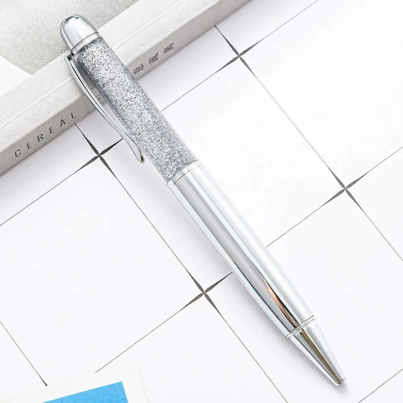 1 Piece Metal Quicksand Ballpoint Pen Rose Gold School Supply Stationery Office Crystal Spinning Luxury Brand