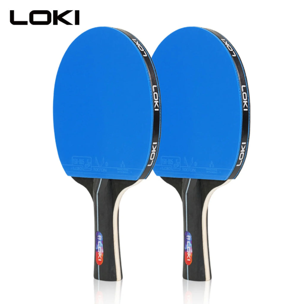 LOKI K5000 FL Long HandleTable Tennis Racket Home Entertainment PingPong Rackets with Blue Color Ping Pong Rubber