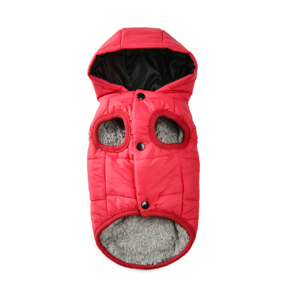 Warm Fleece Dog Coat Hoodie For Small Medium Dogs Winter Puppy Clothes Jacket With D-ring Thick Cozy Pug Dachshund Parka Costume