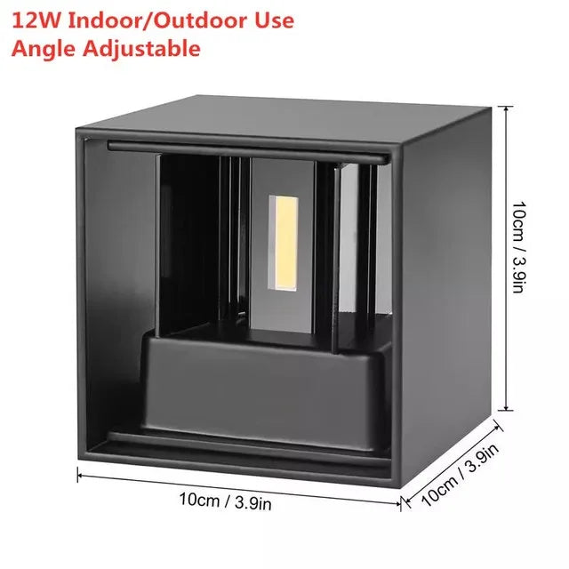 IP65 Waterproof 6W 12W indoor outdoor Led Wall Lamp modern Aluminum Adjustable Surface Mounted Cube Led Garden Porch Light