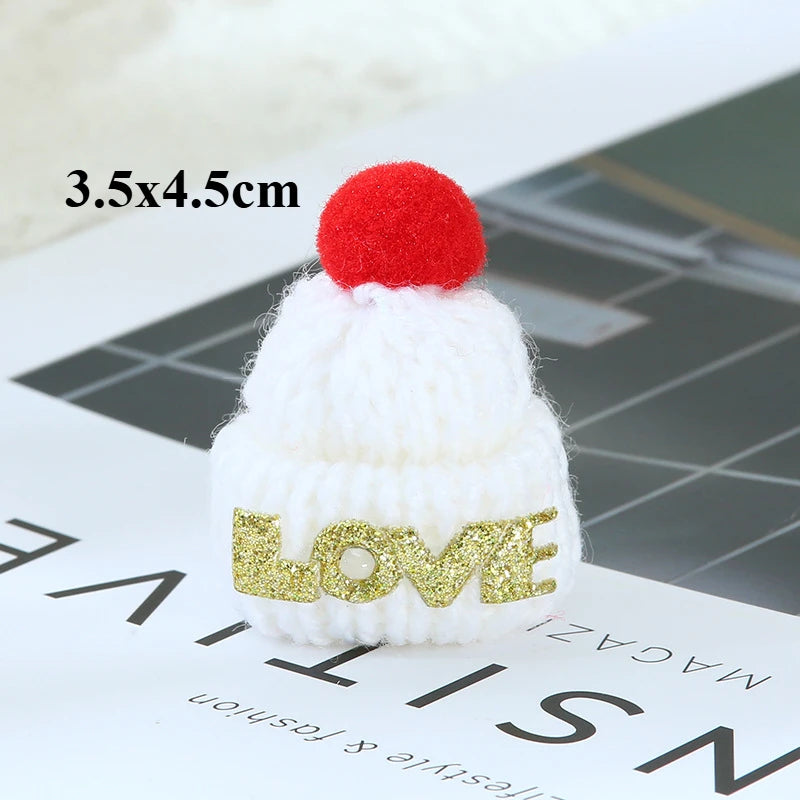10PCS/set Mini Knit Hat Mini Christmas Scarf Set Knitting Craft Doll Hats DIY Jewelry Making Hair Decoration Accessories Crafts