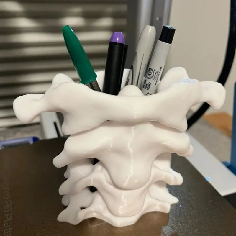 Simulation Spine Pen Holder Brush Holder Spine Pencil Holder Medical Student Gift 3D Vase Storage Box Office Desktop Organiser
