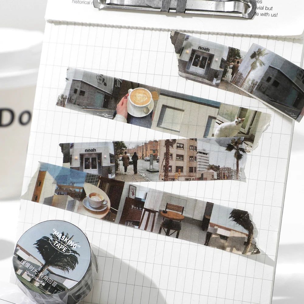 2 Roll Washi Paper Tape Ins Style Daily Life Sharing Pattern Diary Tape Creative Phone Case Storage Box Photo Decorative