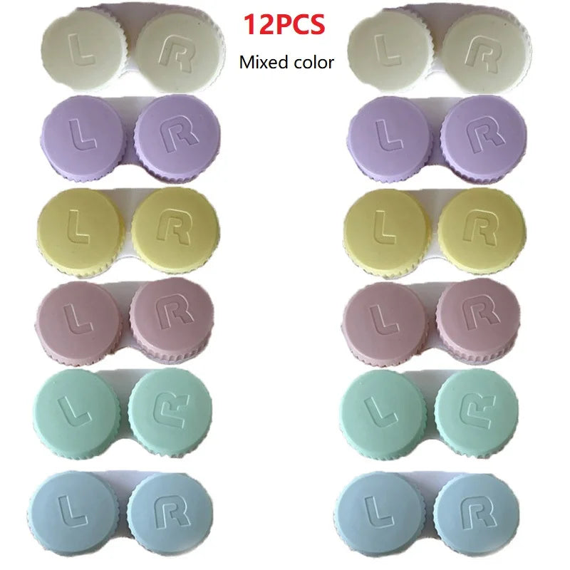 10PCS Multicolour Lenses Box Holder Travel Bottles Set Kawaii Contact Lenses Container Pupils Case Lens Kit Canister YXYJH05