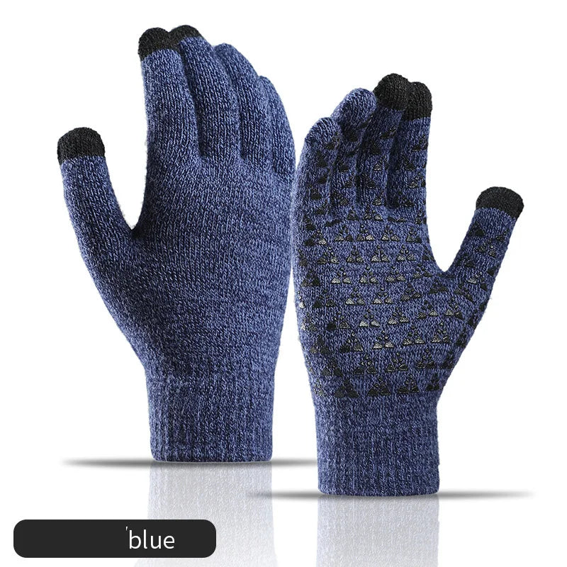 Winter Autumn Cycling Warm Gloves Men Women Driving Gloves Elastic Triangular Anti Slip Daily Travel Knitted Gloves for Couples