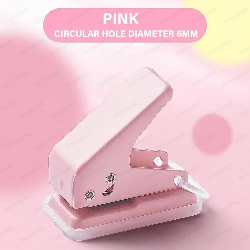Single Ring Mini Hole Punch 1 Hole Cute Paper Punch Portable Round Hole Puncher Kawaii Office School Binding Supplies Stationery