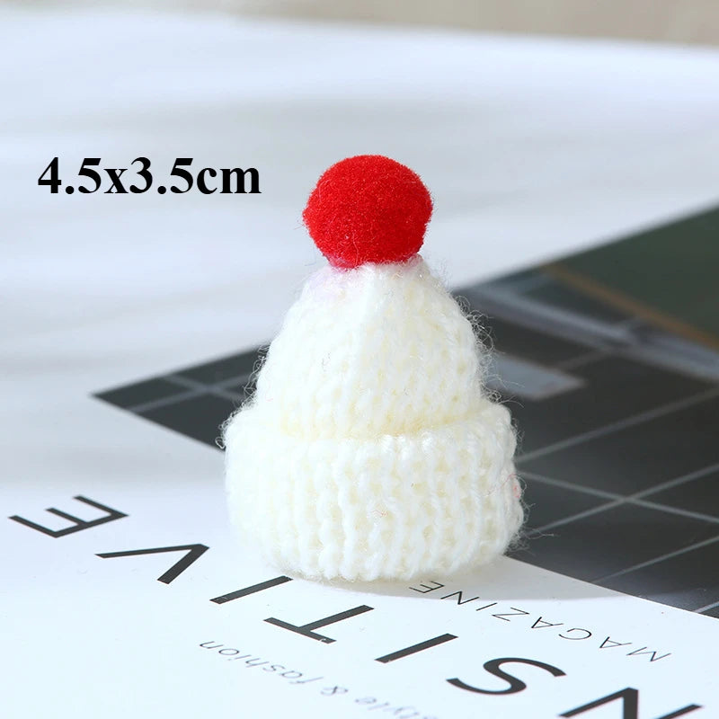 10PCS/set Mini Knit Hat Mini Christmas Scarf Set Knitting Craft Doll Hats DIY Jewelry Making Hair Decoration Accessories Crafts