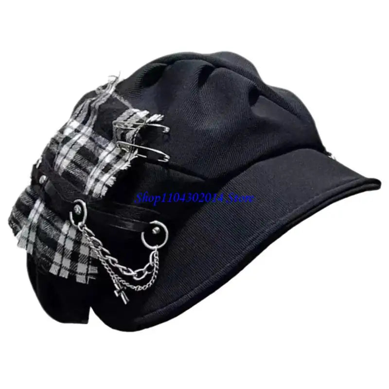 R0JC Dark Novelty Painter Hat British Fashion Hat Cabbie Hat for Daily