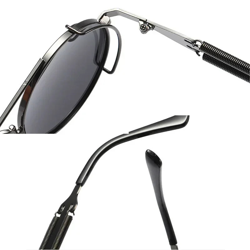 2022 New Metal Steampunk Sunglasses Men Women Fashion Round Glasses Bran age Sun Glasses High Quality Oculos de sol