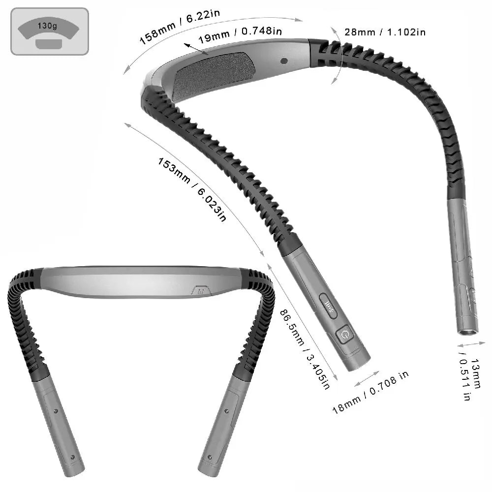 LED Neck Hanging Lamp Reading Light Rechargeable Read Night Lamp Portable Adjustable Hand Free Book Light Reading Neck Book Lamp