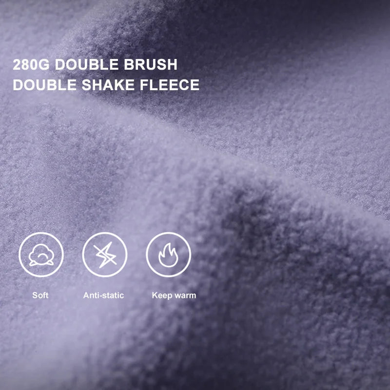 GOLDEN CAMEL Outdoor Fleece Jacket for Women Men Double-sided Polar Fleece Warm Anti-static Stand-up Collar Windproof Coat Liner