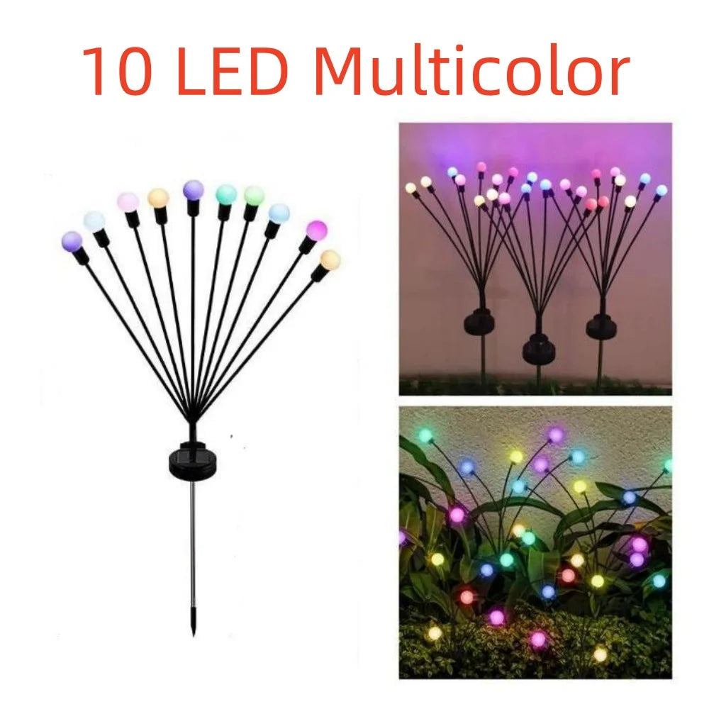 Solar LED Light Garden Fireworks Warm Light Outdoor LED Waterproof Firefly Lawn Light Garden Path Decoration