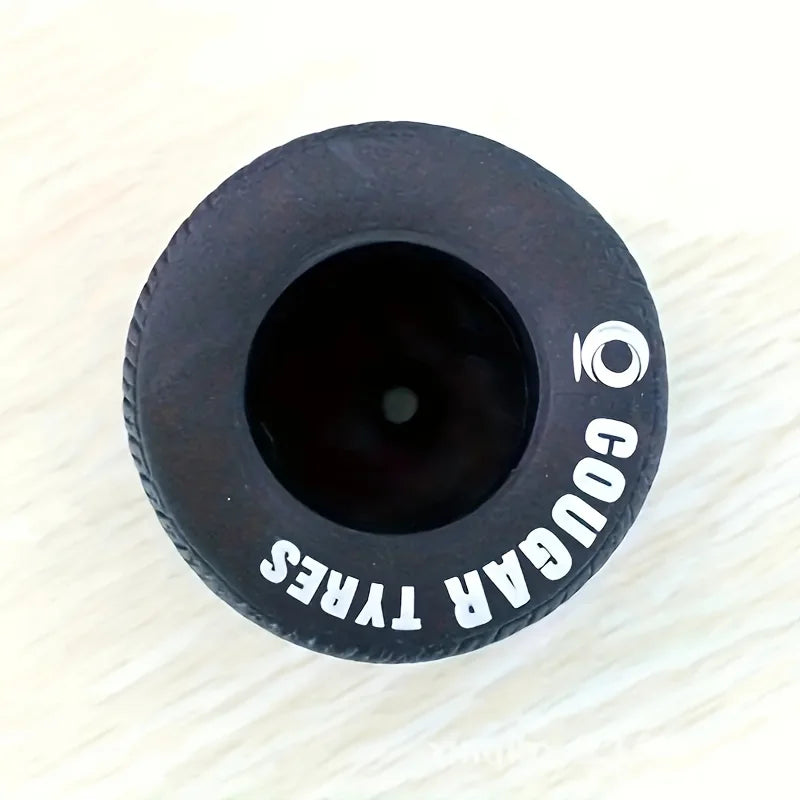 1PC Fun Tire Shaped Pen Holder - Durable Black PVC Desktop Storage Box, Suitable for Schools and Offices