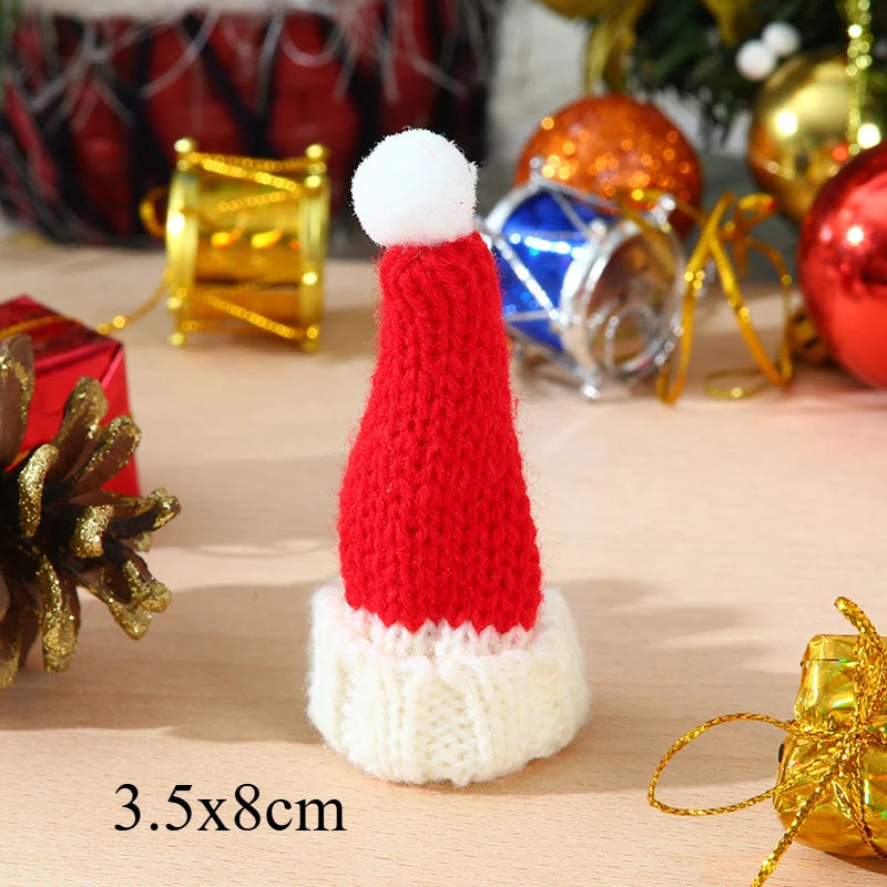 10PCS/set Mini Knit Hat Mini Christmas Scarf Set Knitting Craft Doll Hats DIY Jewelry Making Hair Decoration Accessories Crafts