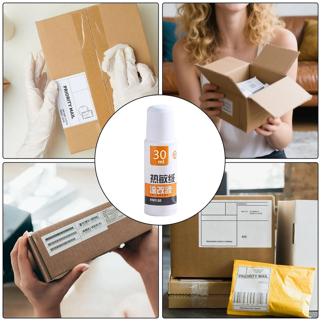 Thermal Paper Correction Fluid Fast-Drying 30ml/55ml Privacy Protection for Parcel Box ID Information Anti Peep Identity Guard