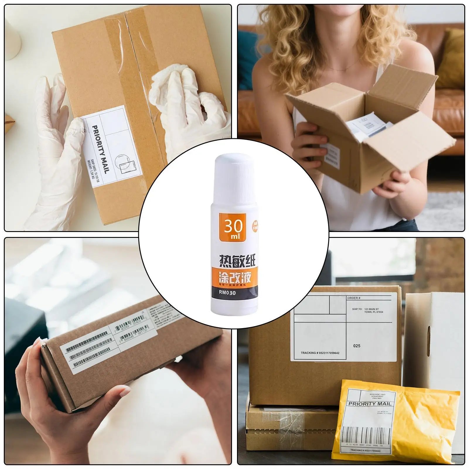 Thermal Paper Correction Fluid Fast-Drying 30ml/55ml Privacy Protection for Parcel Box ID Information Anti Peep Identity Guard