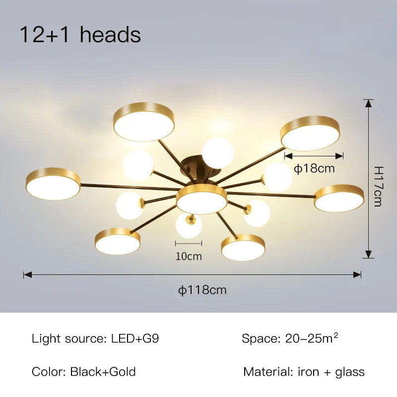 Postmodern ceiling light Creative Snowflake glass ball ceiling lamp For Bedroom Lighting children's living room luxury lighting