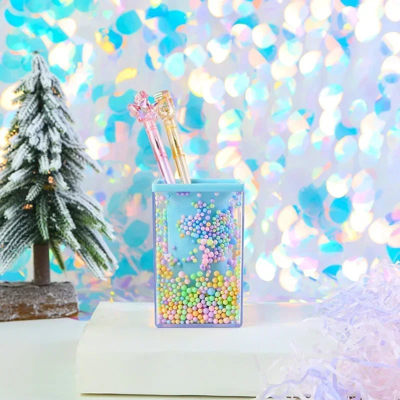 Colorful Acrylic Piggy Drawer Pen Holder Cartoon Multi Grid Cute Creative Girl Student Multifunctional Storage Office Stationery